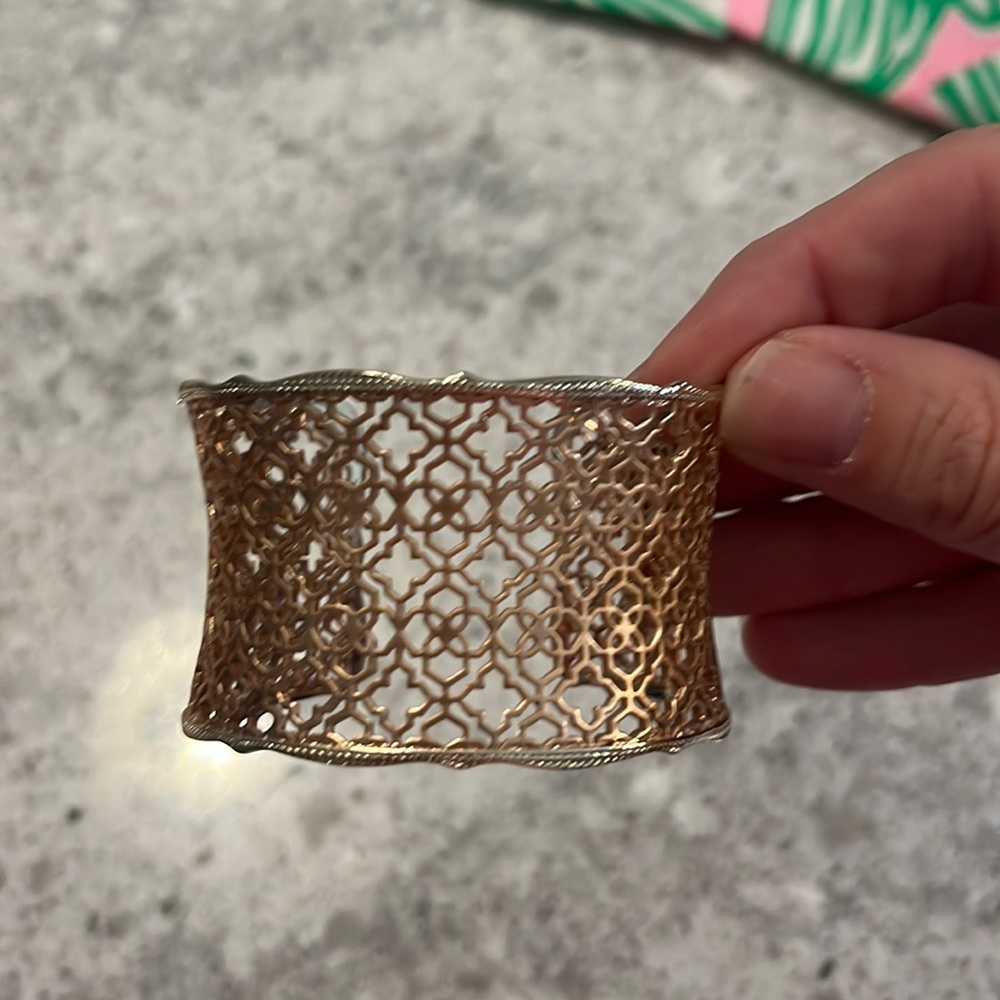 Kendra Scott Candice Gold Cuff Bracelet in Gold/Rose gold Filigree Mix